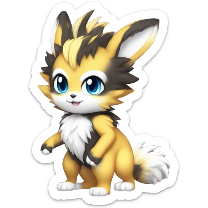 Anthro-Edgy-Gradient-Fantasy-Fur-Sona-Chibi-Shiny-Fakémon-Hybrid full body sticker