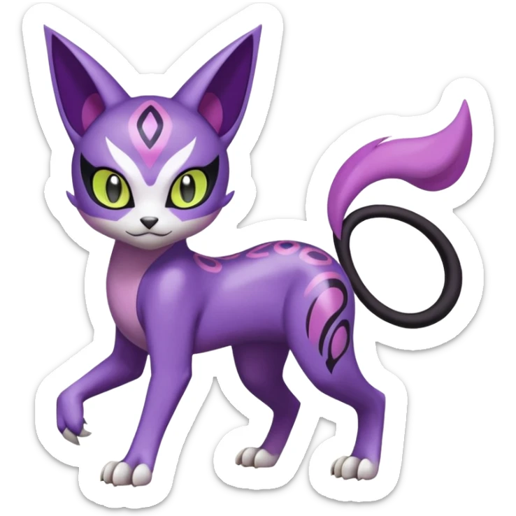 Meloetta-Noibat-Gatomon-Liepard-Pokémon-Digimon-Fakémon-fusion-hybrid-creature sticker