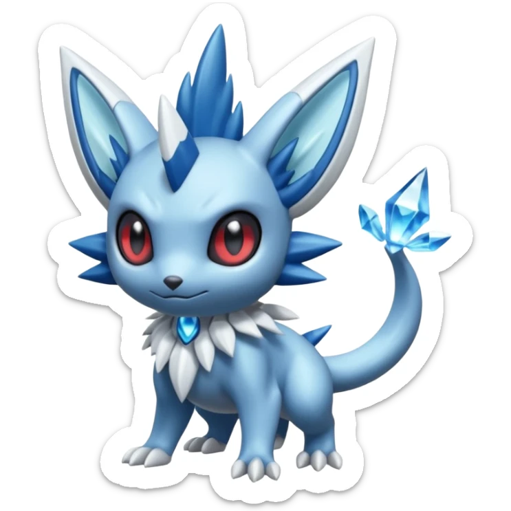 Elemental dark dusky mechanical frosty fairy-like fantasy epic rare Glalie-Sneasel-Togetic-Pokémon-Fakémon-hybrid-creature sticker