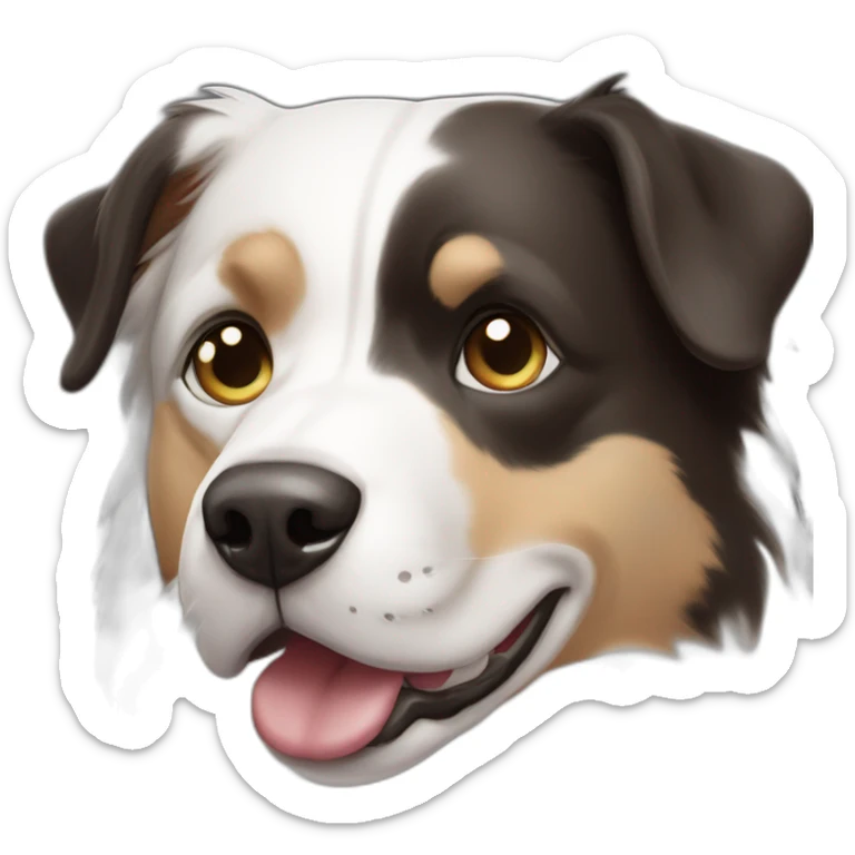 short-hair, black-and-white, border-collie-american-bulldog, white-fur-around-left-eye sticker