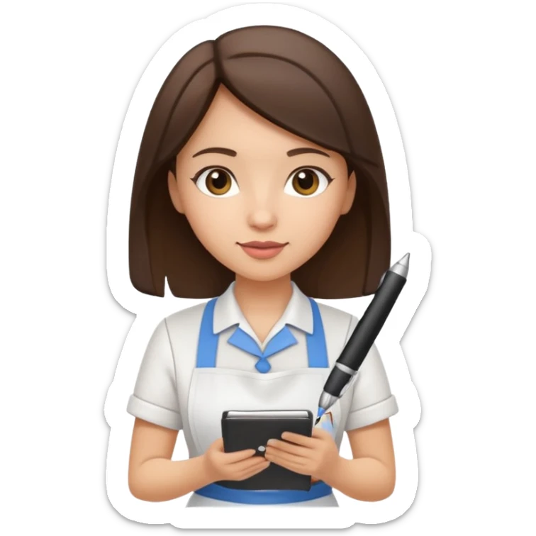 Брюнетка официантка sticker