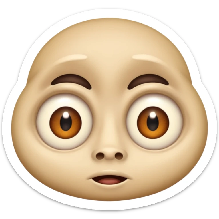 a crabadabadooda face, big eyes, small mouth loobadooba, consquinto  sticker