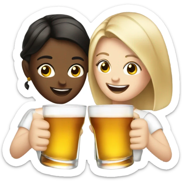 two white girls extremely happy cheers with shots of alcohol sticker