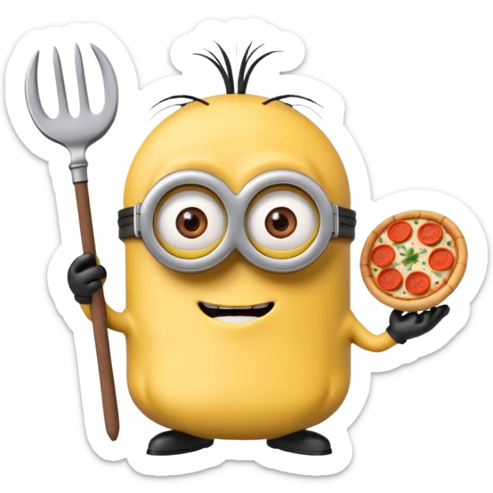 un minions  del cartone animato con la pelle di colore viola e che abbiamo il pizzetto come barba sticker