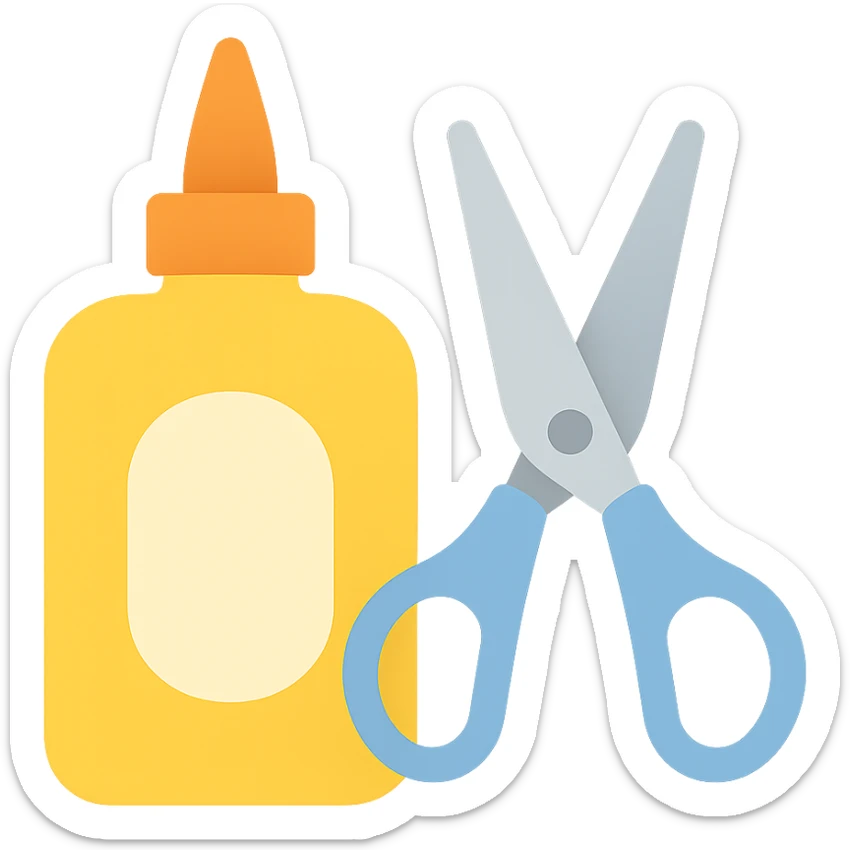 craft glue and scissors sticker