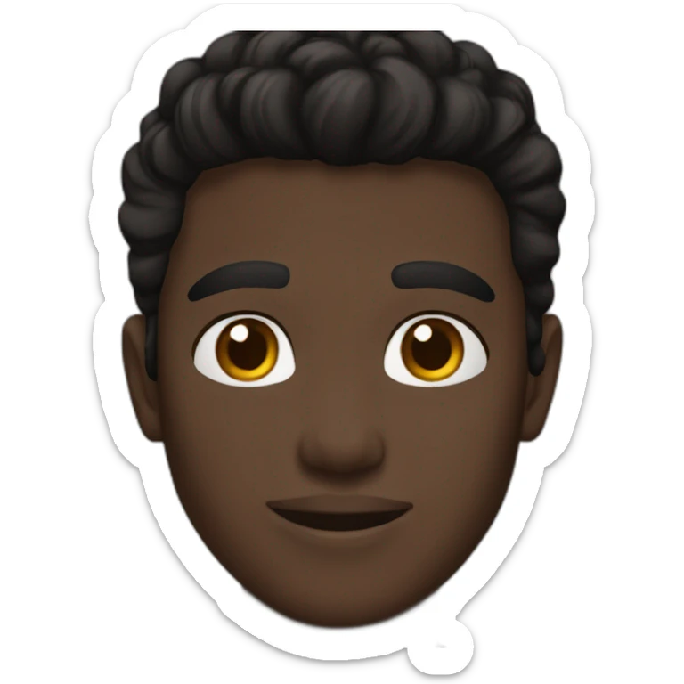 15 years old, young, dark skin, brown eyes, black hair black shirt, sticker