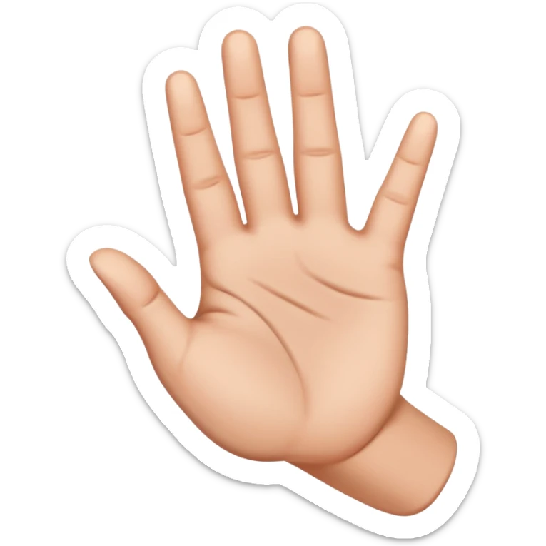 Fingering hand emoji of the palm side of the hand with the first and fourth finger are folded down, second and third finger are extended together touching each other  sticker