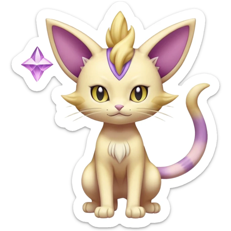 Shiny Meowth-Delcatty-Skitty-Purrloin-Espeon-Hybrid (Full body) sticker