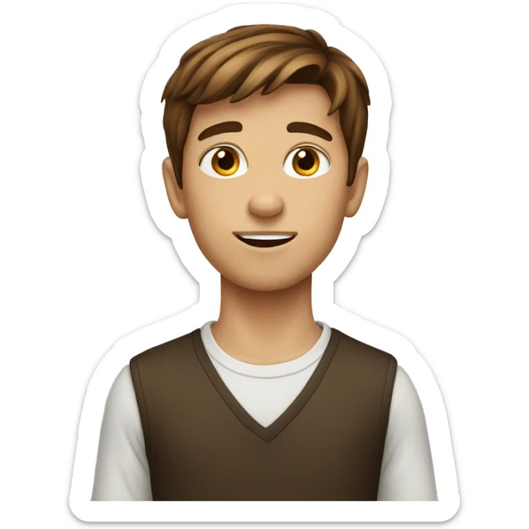 brown hair boy sticker