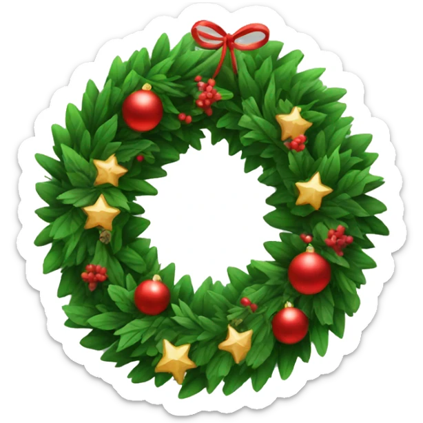 Christmas wreath sticker