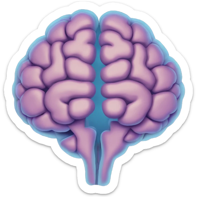 The silhouette of the brain, HORMONES, is associated with purity and medicine. sticker