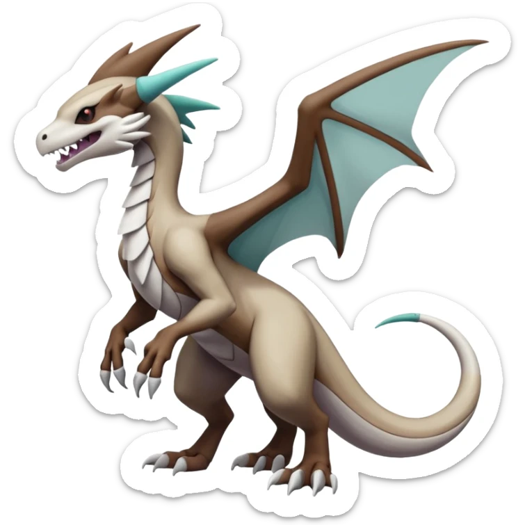 Noivern-Marowak-Lugia-Fakémon-hybrid-creature (full body)  sticker