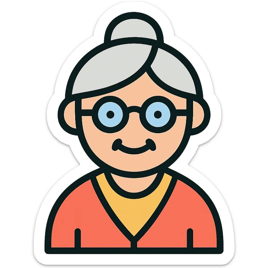 old lady sticker