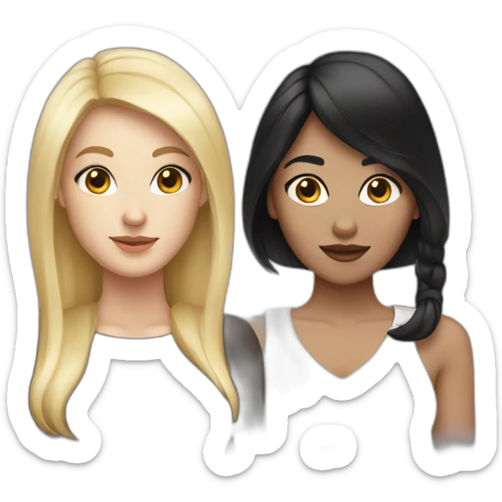 Two black hair white skin women and one blonde woman sticker