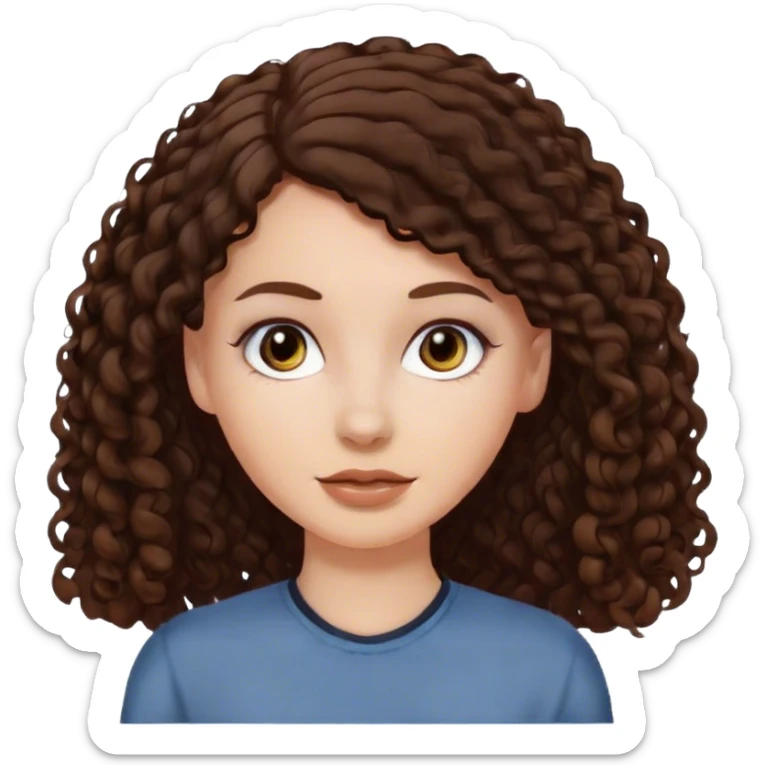 White girl with dark straight Brown with white girl with Brown curly hair  sticker