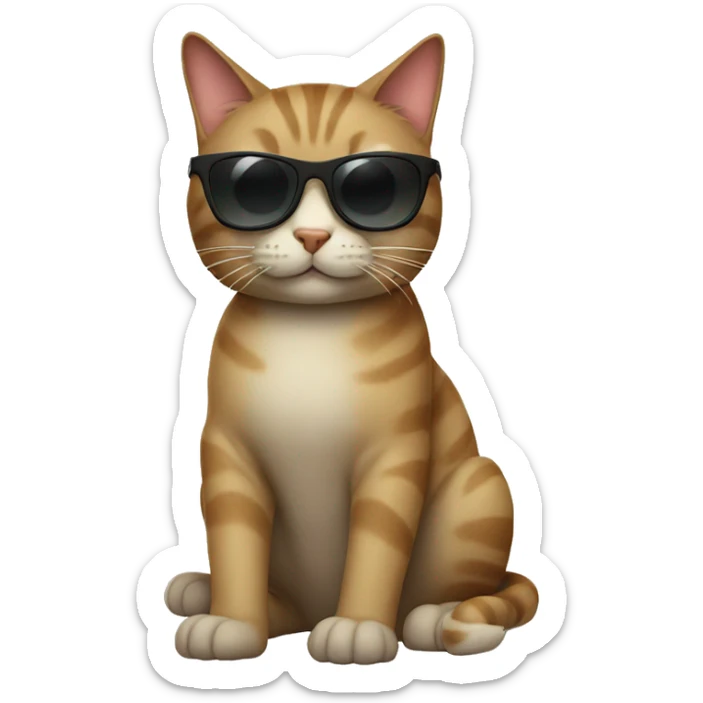 Cat with sunglasses sticker