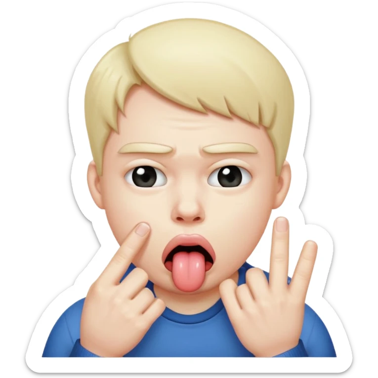 Quelqu’un ou quelque chose de bizarre qui tire la langue en tirant ses joue avec ses doits en mode t’a trop le seum sticker