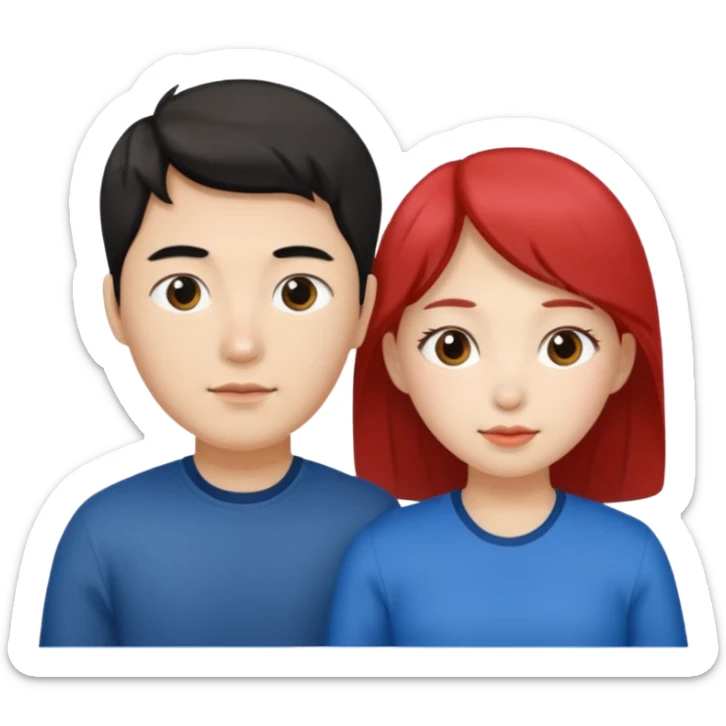 Family korean male x russian female sticker