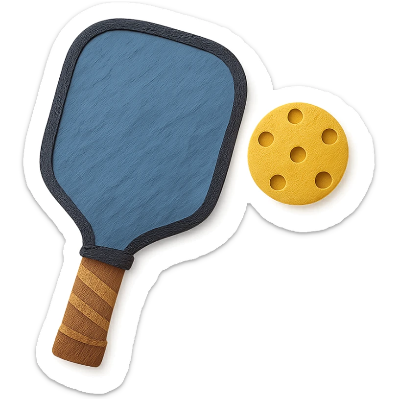 pickleball paddle and ball sticker