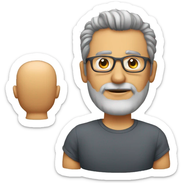 Homem 55 anos, cabelo liso para o lado, grisalho sem barba, de óculos  sticker