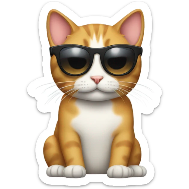 Cat with sunglasses sticker