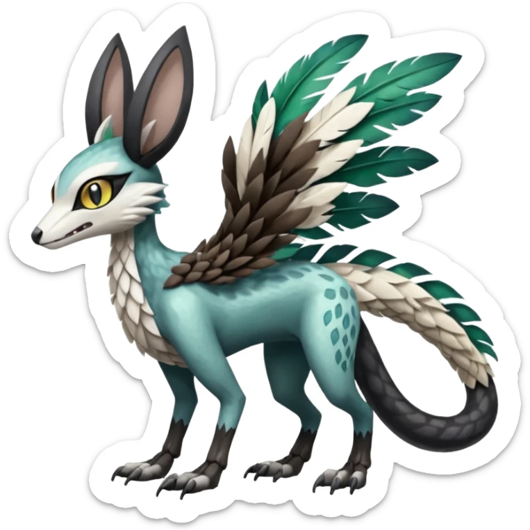 Meloetta-Vernid-Trico-Lombax-Sergal-Pokémon-Fakémon-fusion-hybrid-creature sticker