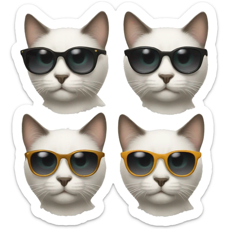Cat with sunglasses sticker