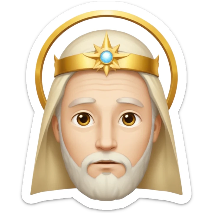 God the Father as a celestial, fatherly face with a golden halo and kind eyes sticker