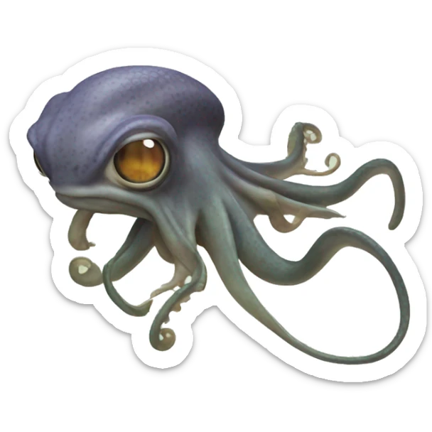 Squid lizard sticker