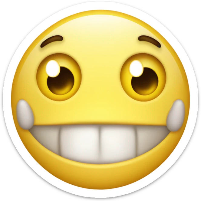 standard yellow emoji face with eyes wide open, tongue out with saliva drooping off of it   sticker