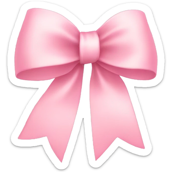 light pink ribbon bow sticker