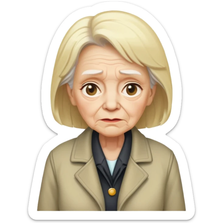 mean Karen, old yelling lady with blonde hair and a jacket sticker