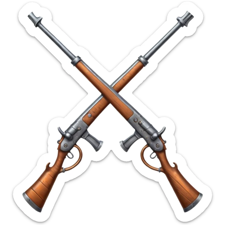 create an emoji similar to the crossed swords emoji, but instead of swords use muskets, recreating the infantry simbol but as an emoji sticker