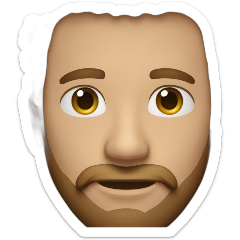 hombre moreno 30 años con pelo rapado al 2 y barba de una semana sticker