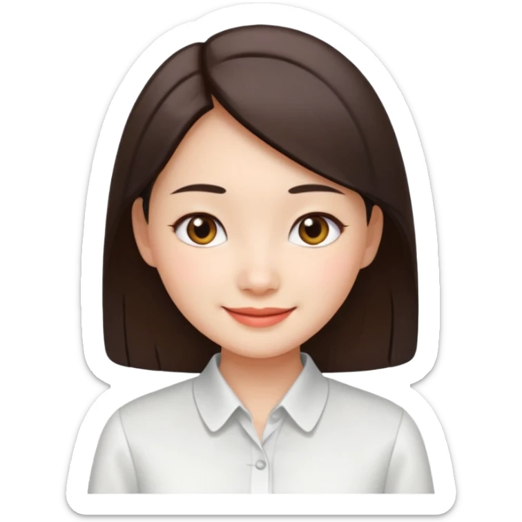 chinese office girl 3d sticker