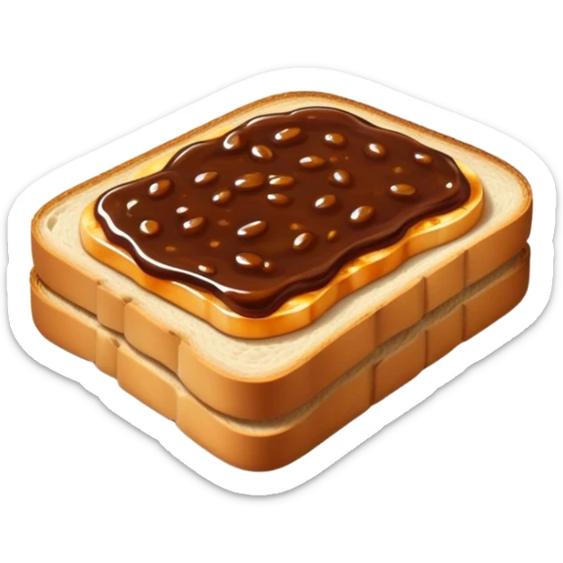 slice of bread with with a squeeze of vegemite sauce on top sticker