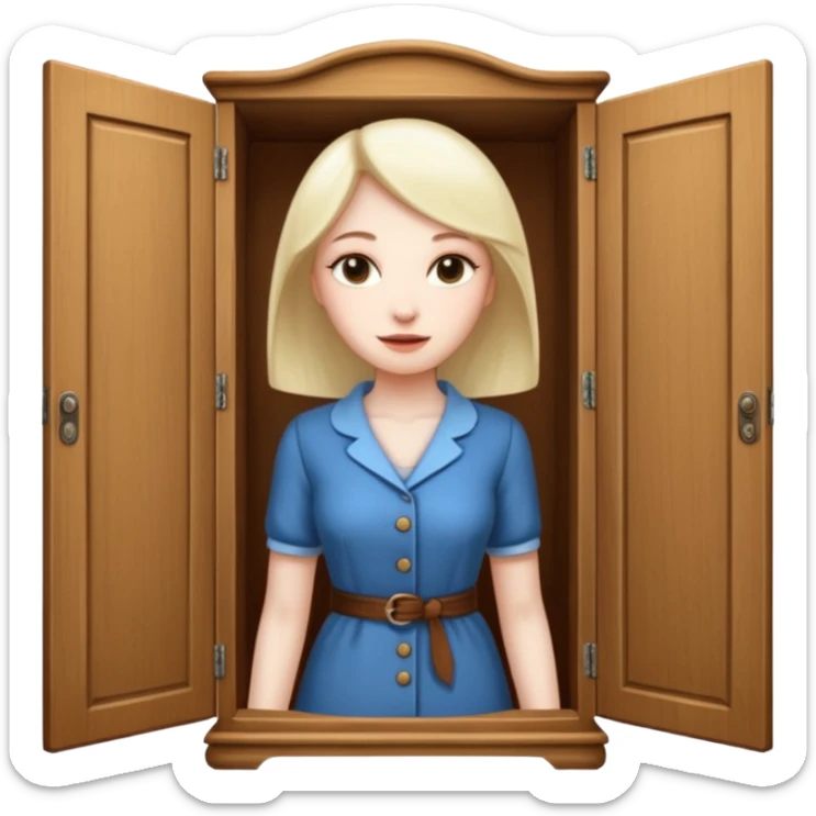 A character from the fairy tale Beauty and the Beast: the lady who was turned into a wardrobe by magic. She retains the wardrobe's original form and has an anthropomorphic face. sticker