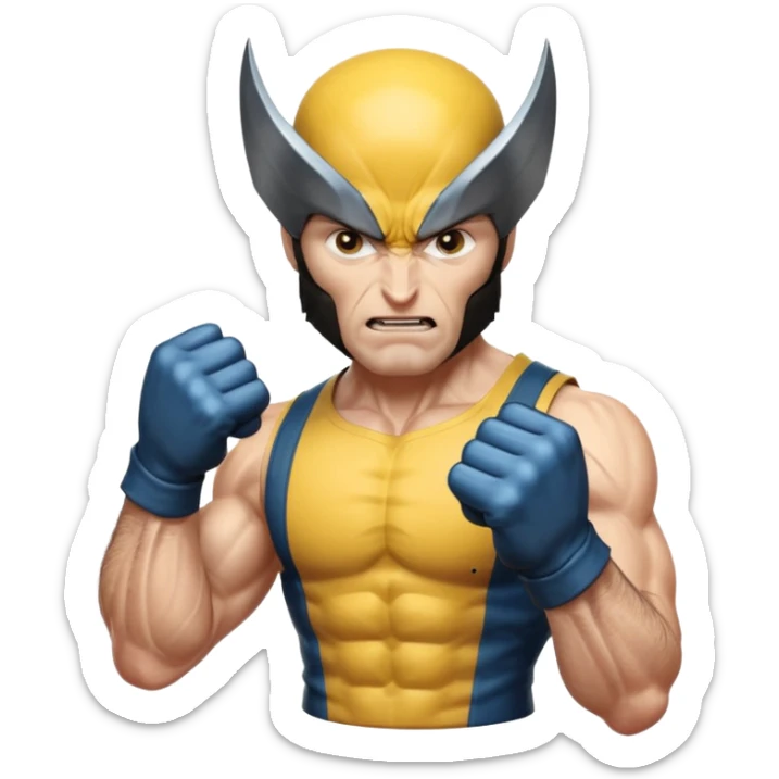 regular human fist with metal claws coming out (wolverine fist) sticker