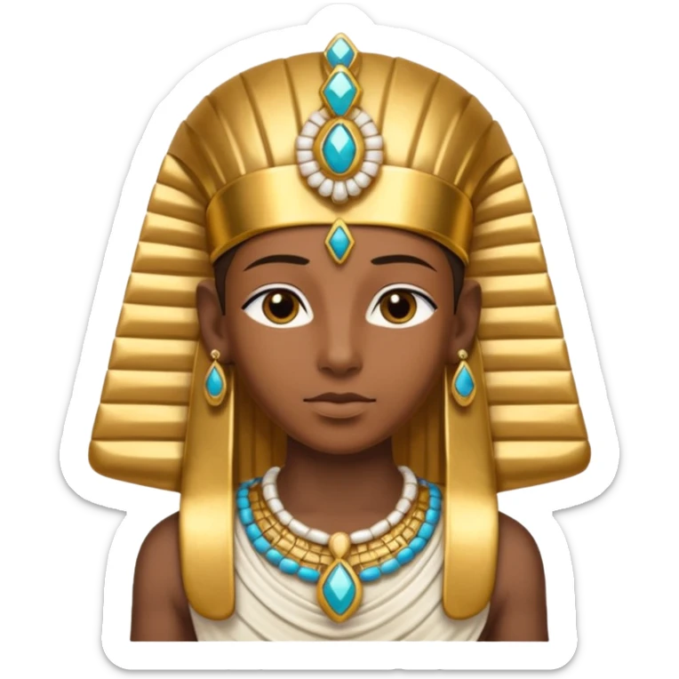 Pharaoh: Bandaged body with golden headdress and jeweled amulet.
 sticker