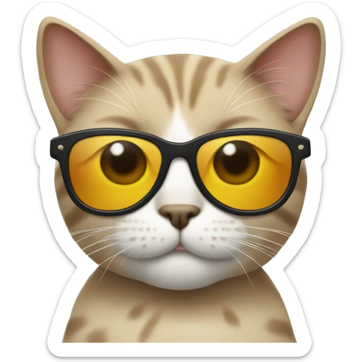 Cat with sunglasses sticker
