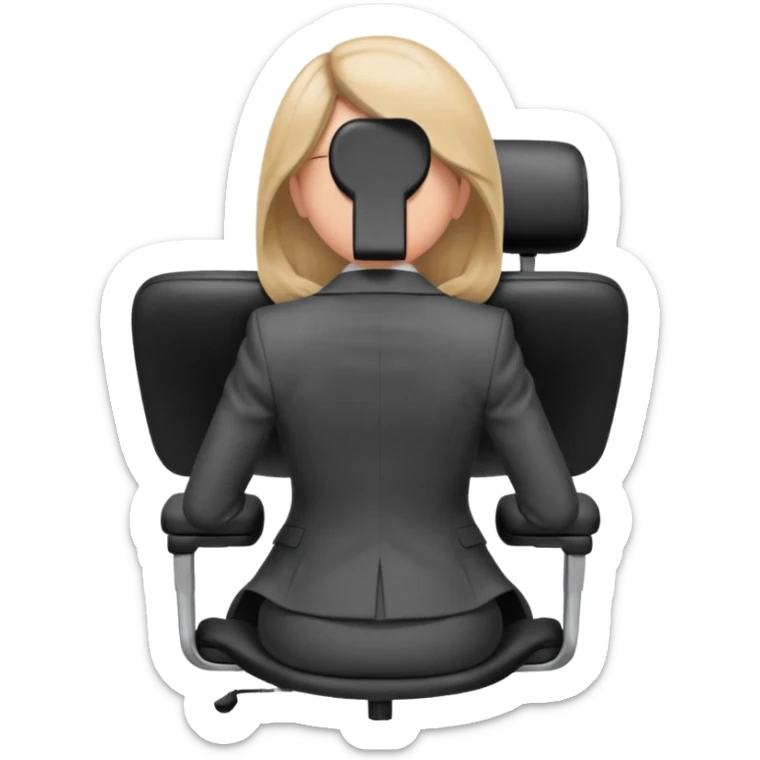 Back of head woman sitting on an office chair sticker