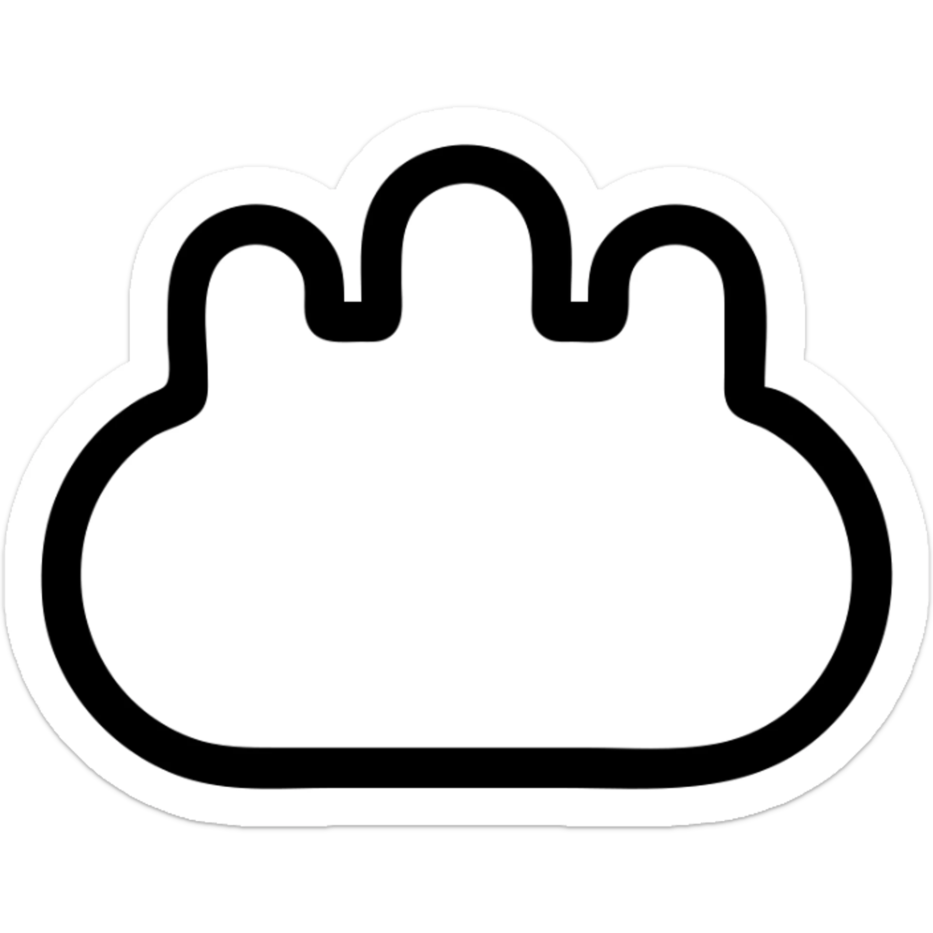 облако с 4 выступами наверху sticker