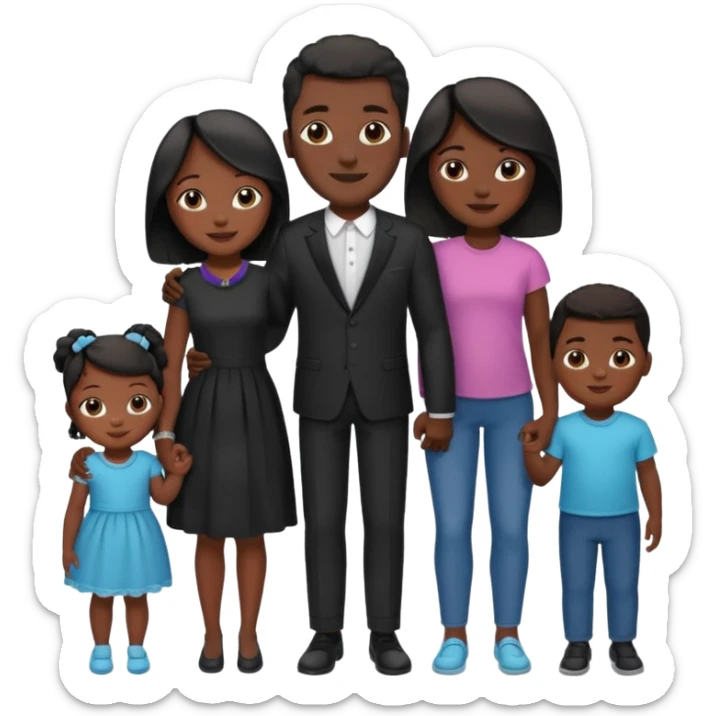 A fam of 7 mom dad big bro big sis middle sis and 2 baby we r black skin coulor and we r fine and baddies sticker