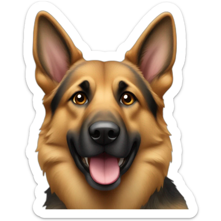 Berger allemand avec des Cœur dans les yeux et les oreilles qui tombent sticker