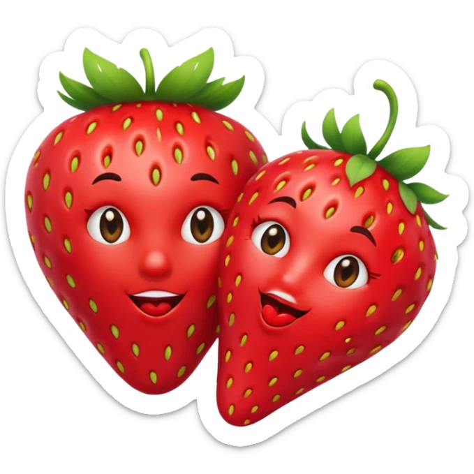 strawberry 🍓 and red kiss 💋 fashioned stylish little emoji for “slay” reaction sticker