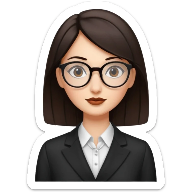 pria tinggi dengan menggunakan pakaian formal memakai kacamata bulet hidung mancung, berambut hitam namun agak coklat sticker