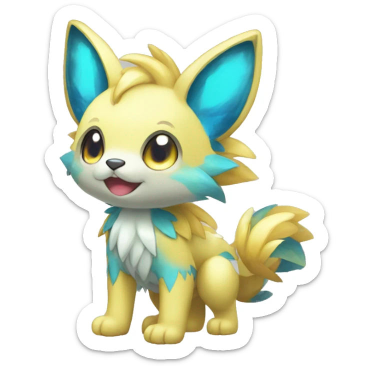 Cute cool shiny colorful animal hybrid Fakemon full body sticker