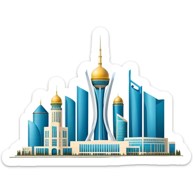 Astana skyline with Bayterek Tower, the capital city of Kazakhstan sticker