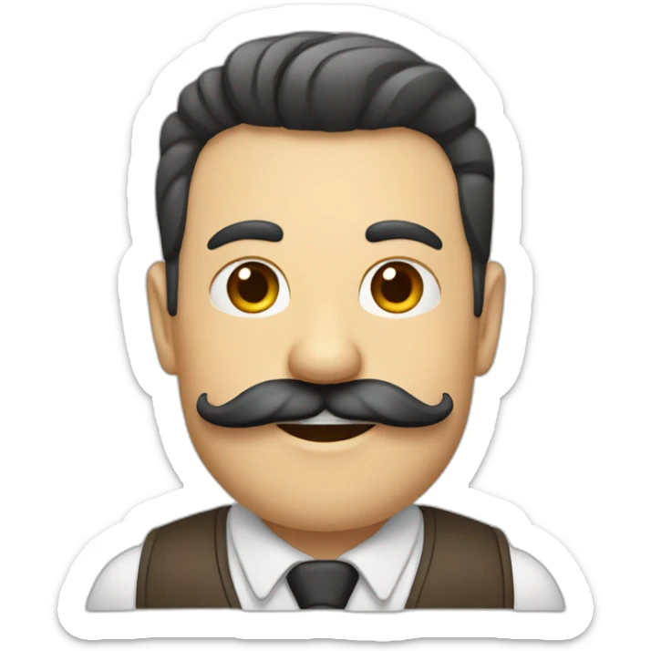 Un homme à la moustache brosse à dent bien carre sticker