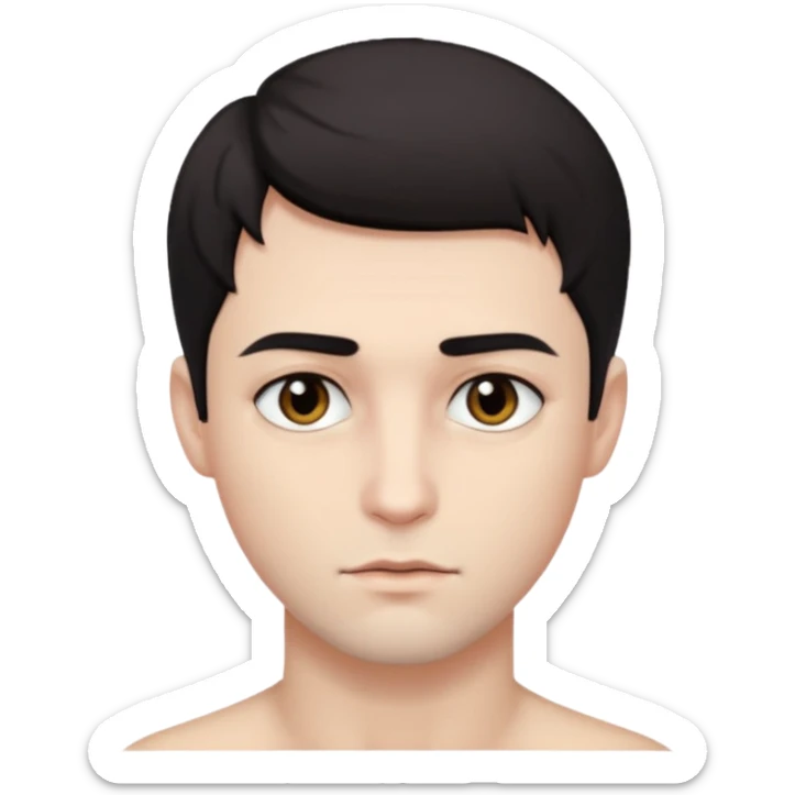 White sexy man emoji with short dark hair and dark seductive eyes sticker